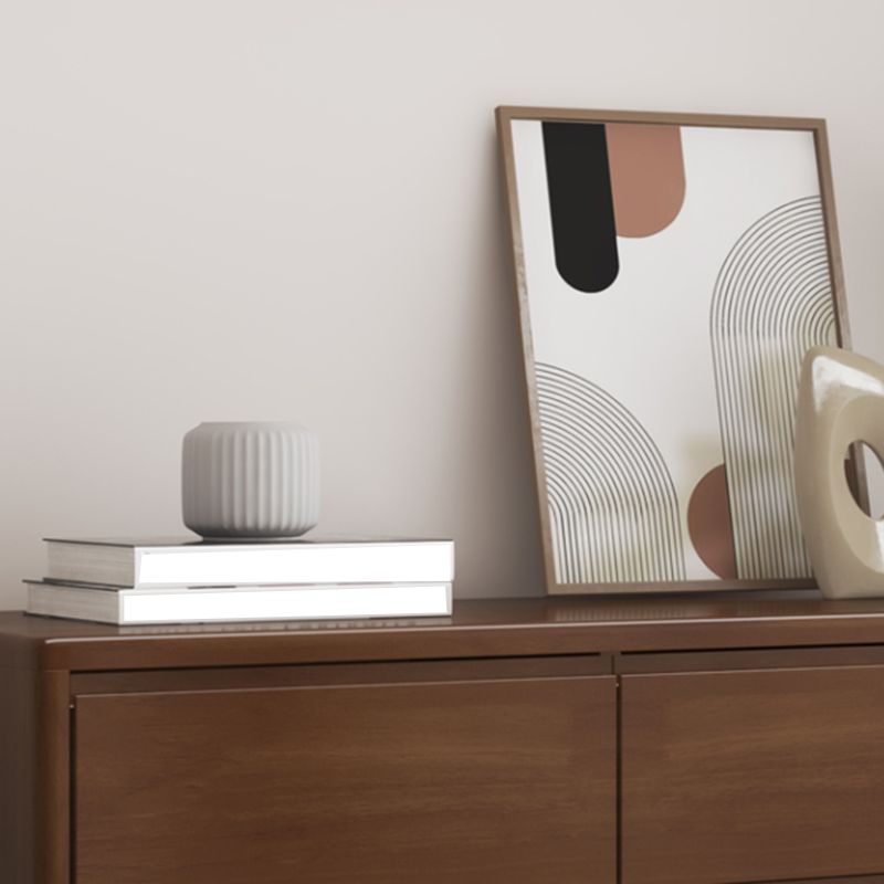 現代のサイドボードキャビネットリビングルーム用の引き出し付きラバーウッドサイドボードテーブル