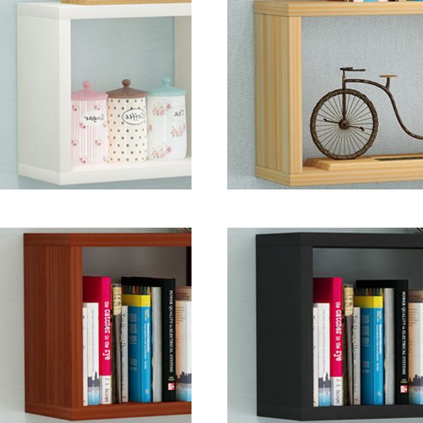 Libreria geometrica in stile moderno, libreria in legno ingegnerizzato a parete 2/3