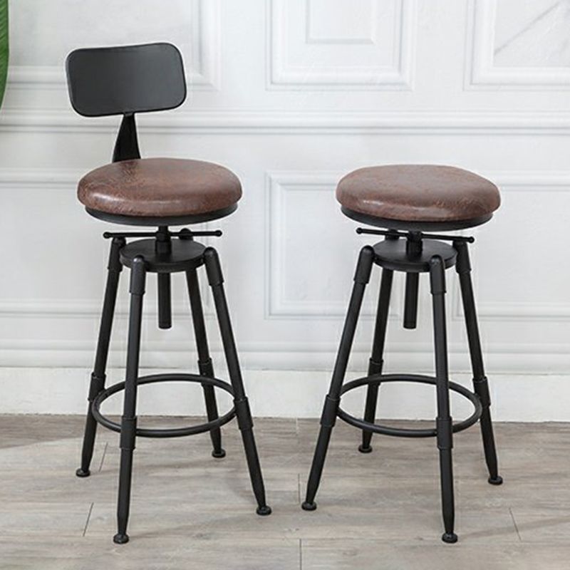 Industrial Bar and Counter Stool Adjustable Height Stool with 4 Black Legs Clearhalo 'Bar Furniture' 'Bar Stools' 'bar_stools' 'furn' 'furn_bar_stools' 'Furniture' 'furniture_bar_stools' 'Kitchen & Dining Furniture' 1200x1200_433d0b9f-fcc7-4bbf-9ca9-b3c633c016ed