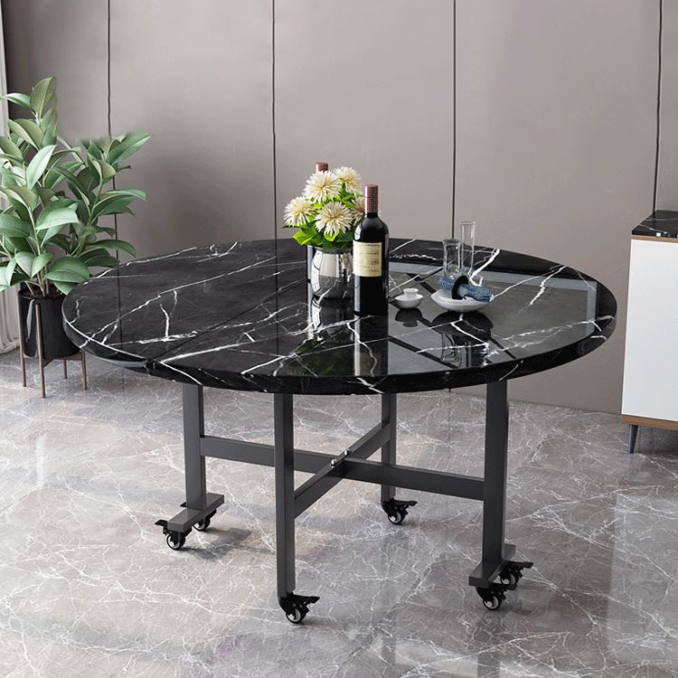 Mesa de comedor de madera moderna y fácil plegable con hoja de doble caída