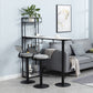 Glam Iron Bar Table Faux Marble White Top 41.3"H Bistro Table with Wine Rack Clearhalo 'Bar Furniture' 'Bar Tables' 'bar_tables' 'furn' 'furn_bar_tables' 'Furniture' 'furniture_bar_tables' 'Kitchen & Dining Furniture' 1200x1200_433dd431-0830-4dd8-90b9-cb7c48e6d693