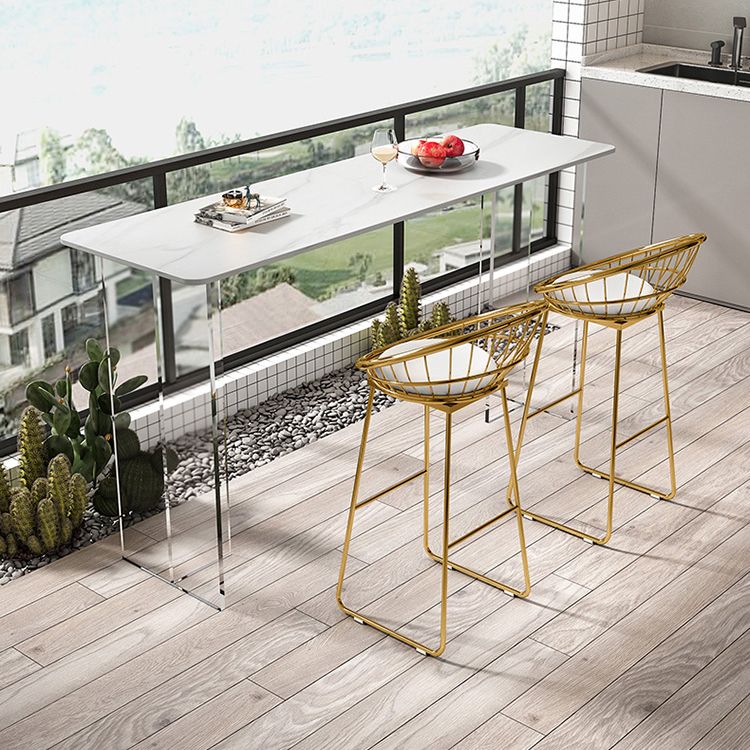 Rectangle Bar Table Set 1/2/3 Pcs Stone Bar Table and Metal Stools Clearhalo 'Bar Furniture' 'furn' 'furn_home_bar_bar_sets' 'Furniture' 'Home Bars & Bar Sets' 'home_bar_bar_sets' 'Kitchen & Dining Furniture' 1200x1200_43402a78-8ed0-45ab-96c0-ee4523f8bf20