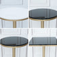 Bar Height Pub Table Glam Metal Pedestal Bar Table for Indoor