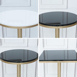 Bar Height Pub Table Glam Metal Pedestal Bar Table for Indoor