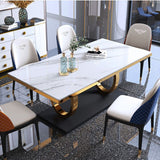 Traditional Luxury Rectangle Dining Table Stainless Steel Table for Dining Room Clearhalo ' dining_table' 'Dining Tables & Seating' 'Dining Tables' 'furn' 'furn_dining_table' 'Furniture' 'furniture_dining_table' 'Kitchen & Dining Furniture' 'kitchen&dining_furn' 'kitchen' 'kitchen_dining_table' 1200x1200_43429aee-3a91-45bd-aee5-e3771ecf88b3