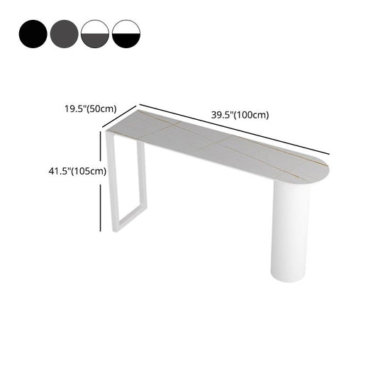 Modern Stone Top Cocktail Bar Table 42-inch Height Metal Base Bar Height Table Clearhalo 'Bar Furniture' 'Bar Tables' 'bar_tables' 'furn' 'furn_bar_tables' 'Furniture' 'furniture_bar_tables' 'Kitchen & Dining Furniture' 1200x1200_43435834-d1a9-4d26-bf85-f236223a67a0