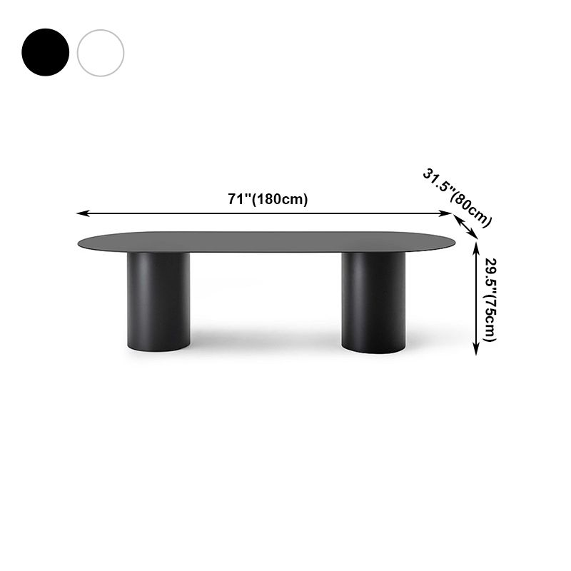 Oval Solid Wood Dining Table Modern Dinette Table with Double Pedestal Base Clearhalo ' dining_table' 'Dining Tables & Seating' 'Dining Tables' 'furn' 'furn_dining_table' 'Furniture' 'furniture_dining_table' 'Kitchen & Dining Furniture' 'kitchen&dining_furn' 'kitchen' 'kitchen_dining_table' 1200x1200_4343d2c0-8ec7-4777-8fe6-2bd91159427c