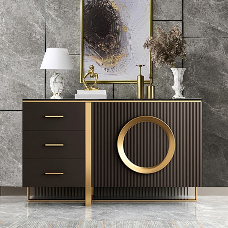 35.43 "H PARABLE PARABLE SERVER DE COMINACIÓN Glam con 3 cajones para la cocina de la sala de estar