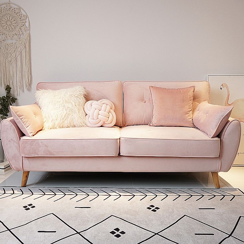 Contemporary Pillow Top Arm Sofa Loose Back Velvet Couch for Living Room Clearhalo 'furn' 'furn_sofas' 'Furniture' 'furniture_sofas' 'Living Room Furniture' 'Sofa' 'sofas' 1200x1200_43452a6c-608a-48eb-8d01-4030cce20c19