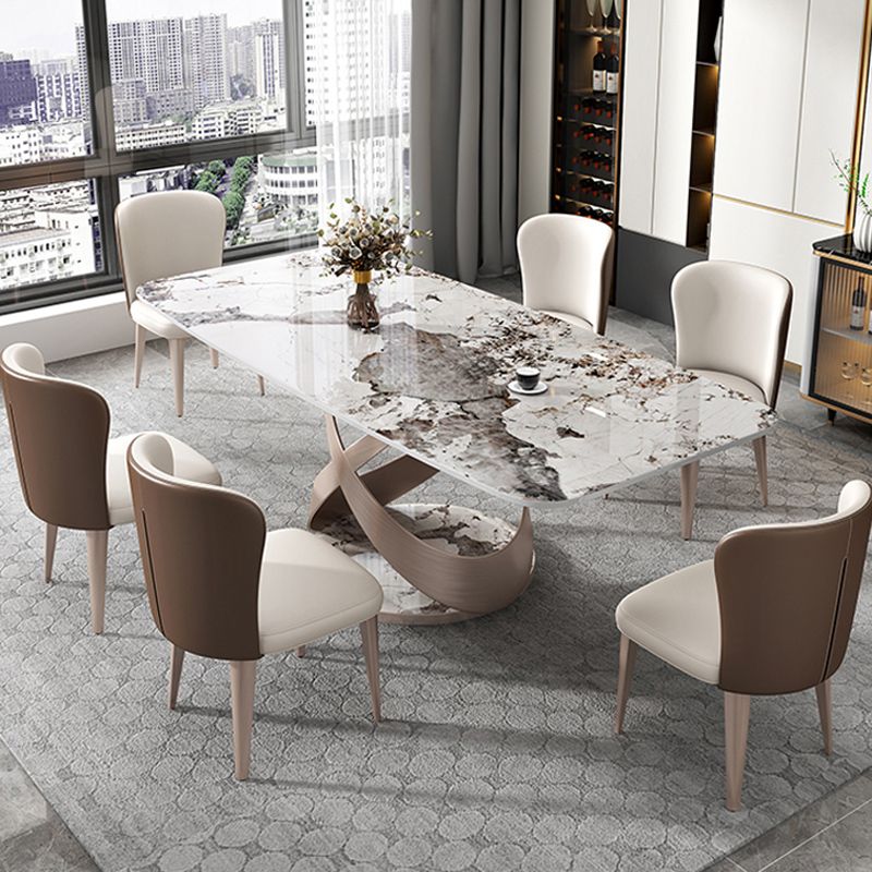 Traditional Luxury Rectangle Dining Table Stone Pedestal Dining Room Collection Clearhalo ' dining_table' 'Dining Tables & Seating' 'Dining Tables' 'furn' 'furn_dining_table' 'Furniture' 'furniture_dining_table' 'Kitchen & Dining Furniture' 'kitchen&dining_furn' 'kitchen' 'kitchen_dining_table' 1200x1200_43457078-6443-4a6d-b209-83943cc0bcb2