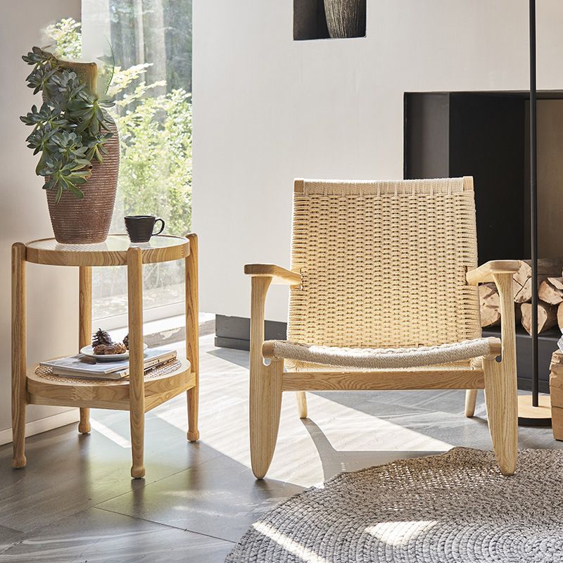 Arms Included Chair Solid Wood Frame Accent Arm Chair, 29.92" Wide