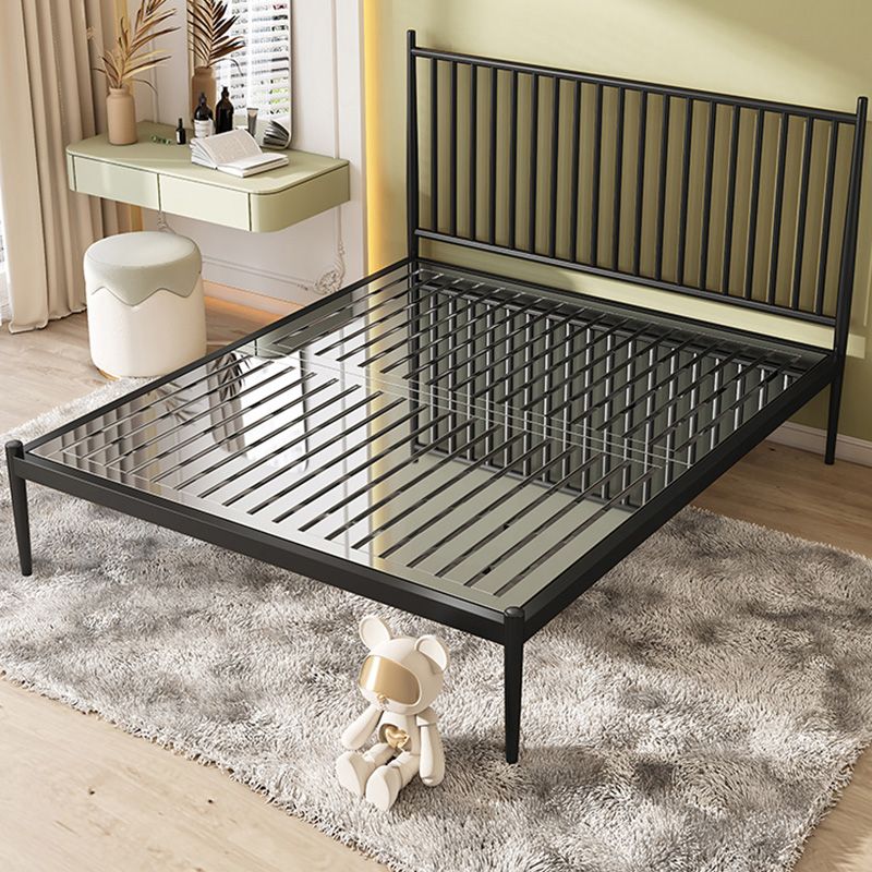 Contemporary Finish Metallic Open-Frame Bed Glam Wire-Grid Iron Bed Frame with Headboard Clearhalo 'Bedroom Furniture' 'Beds' 'furn' 'furn_beds' 'Furniture' 1200x1200_4346cb99-4f59-4b9a-991f-868aac71a8eb