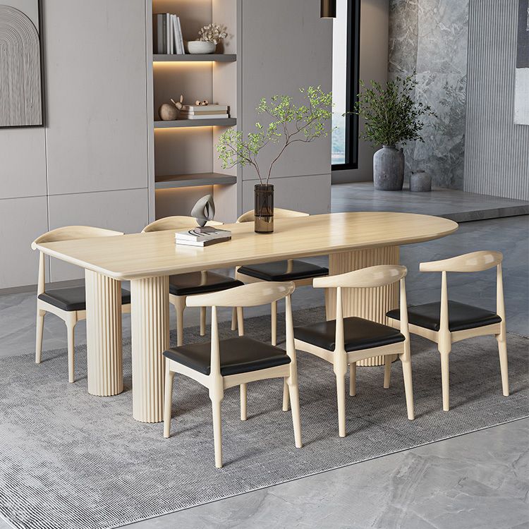 Contemporary Free Form Dining Table Solid Wood Dining Table for Dining Room Clearhalo 'Dining Tables & Seating' 'Dining Tables' 'dining_table' 'furn' 'furn_dining_table' 'Furniture' 'Kitchen & Dining Furniture' 1200x1200_434737f9-8fff-492f-a472-00f35085aa51