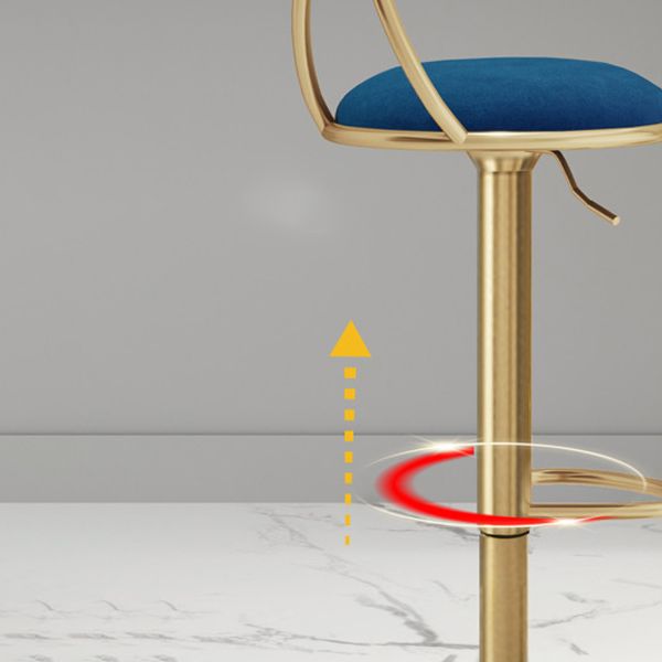 Glam Low Back Dining Stools Adjustable Height Bar Stools with Footrest Clearhalo 'Bar Furniture' 'Bar Stools' 'bar_stools' 'furn' 'furn_bar_stools' 'Furniture' 'Kitchen & Dining Furniture' 1200x1200_434738d7-95e5-4f9b-9ed0-e042ceb63cfd