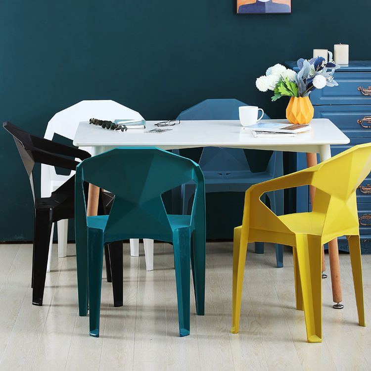 Nordic Style Plastic Dining Armchair Open Back Dining Side Chair for Restaurant Clearhalo ' kitchen&dining_furn' 'Dining Chairs' 'Dining Tables & Seating' 'dining_chair' 'furn' 'furn_dining_chair' 'Furniture' 'furniture_dining_chair' 'Kitchen & Dining Furniture' 'kitchen' 1200x1200_43492080-29df-43a1-95e1-af8ae7524f9d