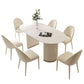Traditional Luxury Dining Table White Stone Oval Dining Table for Kitchen