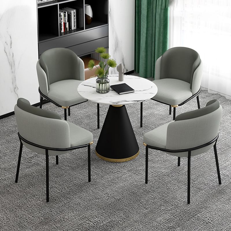 Modern Style Sintered Stone Dining Table Set Round 1/2/5 Pieces Dining Set for Home Use Clearhalo 'Dining Room Sets' 'Dining Tables & Seating' 'dining_room_set' 'furn' 'furn_dining_room_set' 'Furniture' 'Kitchen & Dining Furniture' 1200x1200_434a05b0-42d6-444e-9a20-73e9aa8f47fe