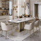 Nordic Glam Sintered Stone Rectangle Table Set 1/4/5/7 Pieces Dining Set for Home Clearhalo 'Dining Room Sets' 'Dining Tables & Seating' 'dining_room_set' 'furn' 'furn_dining_room_set' 'Furniture' 'Kitchen & Dining Furniture' 1200x1200_434a2596-d990-490b-82f0-4c357316bdb1