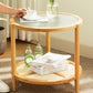 Tropical Glass Top Coffee Table Round Single Coffee Cocktail Table with Storage Shelf Clearhalo 'Coffee & Accent Tables' 'Coffee Tables' 'coffee_tables' 'furn' 'furn_coffee_tables' 'Furniture' 'Living Room Furniture' 1200x1200_434a31de-5a37-4086-a650-45958ad6c8e2