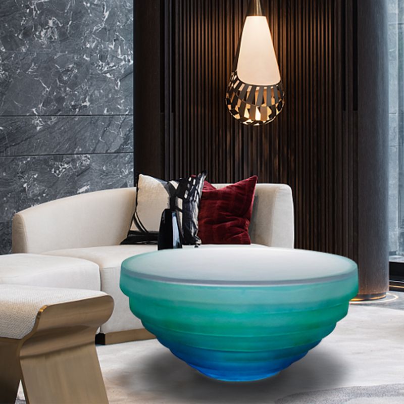 Resin Coffee or End Table Contemporary Round Top with Solid Base Clearhalo 'Coffee & Accent Tables' 'Coffee Tables' 'coffee_tables' 'furn' 'furn_coffee_tables' 'Furniture' 'Living Room Furniture' 1200x1200_434a71da-180a-48ea-a4c2-5955659c7168