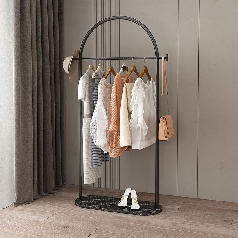 Moderne Style Coat Rack Metallic Free Standing Hooks Design Deck Rack mit Regalen