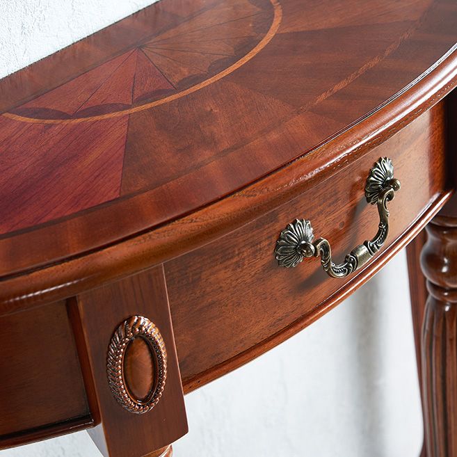 Tavolo vittoriano marrone tavolo con console di divano mezza luna per hall