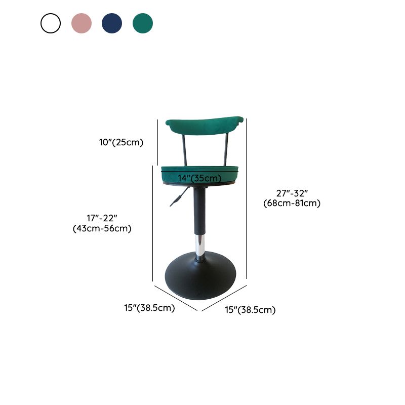 Sgabelli da pranzo posteriore glam sgabelli da bar ad altezza regolabile con base di metallo