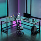 Black and Natural Gaming Desk Ergonomic Industria Wood Computer Desk L with Metal Legs Clearhalo 'furn' 'furn_office_desk' 'Furniture' 'Office Desks' 'Office Furniture' 'office_desk' 1200x1200_434f9a71-e5f4-4d9e-93df-6efb66cecebe