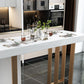 Stone Bar eettafel glam rectangle balk tafel met 3 poten voetstuk voor dessertwinkel