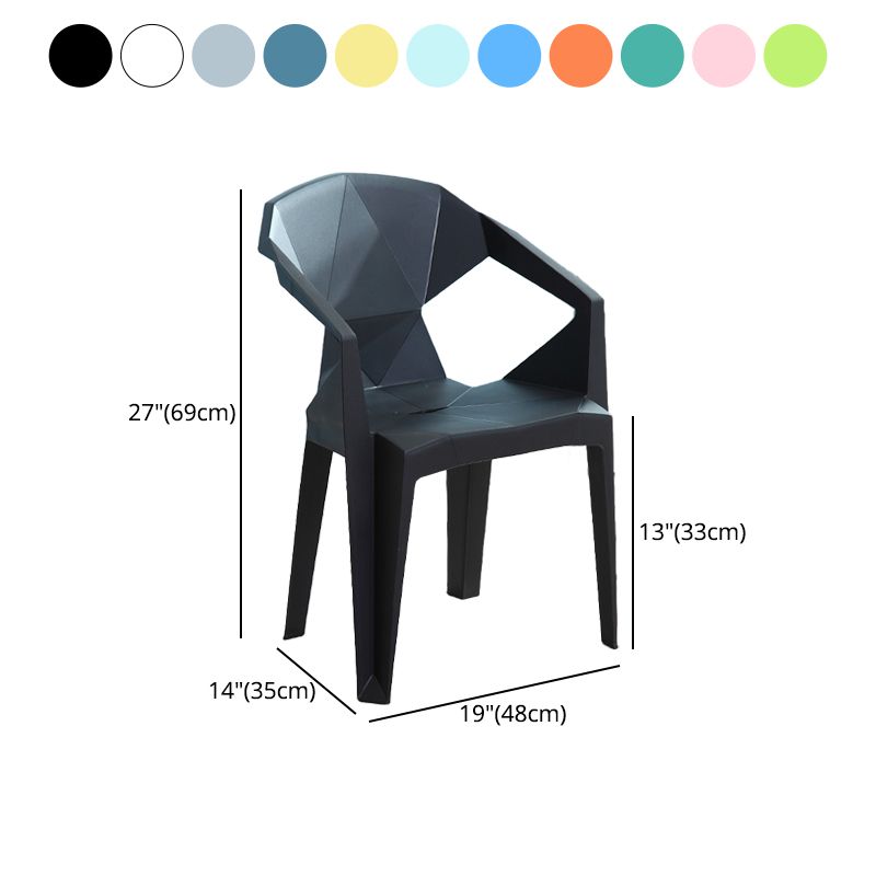 Contemporary Style Plastic Dining Chair Dining Arm Stackable Side Chairs for Kitchen Clearhalo ' kitchen&dining_furn' 'Dining Chairs' 'Dining Tables & Seating' 'dining_chair' 'furn' 'furn_dining_chair' 'Furniture' 'furniture_dining_chair' 'Kitchen & Dining Furniture' 'kitchen' 1200x1200_43516101-bdbf-4b38-a4a4-1f55164b91c2