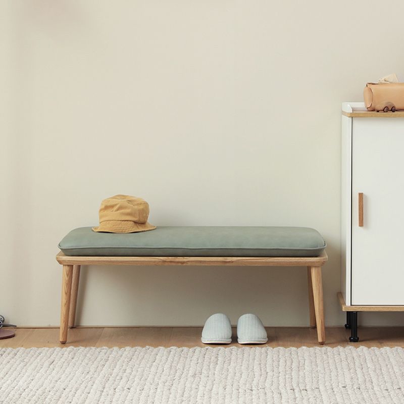 Modern Bench Wood Entryway Bench with Cushioned 39.37" L x 17.71" W x 14.96" H Clearhalo 'Benches' 'Chairs & Seating' 'furn' 'furn_benches' 'Furniture' 'Living Room Furniture' 1200x1200_4351c391-55b8-47d5-9fe8-8541060a13ae