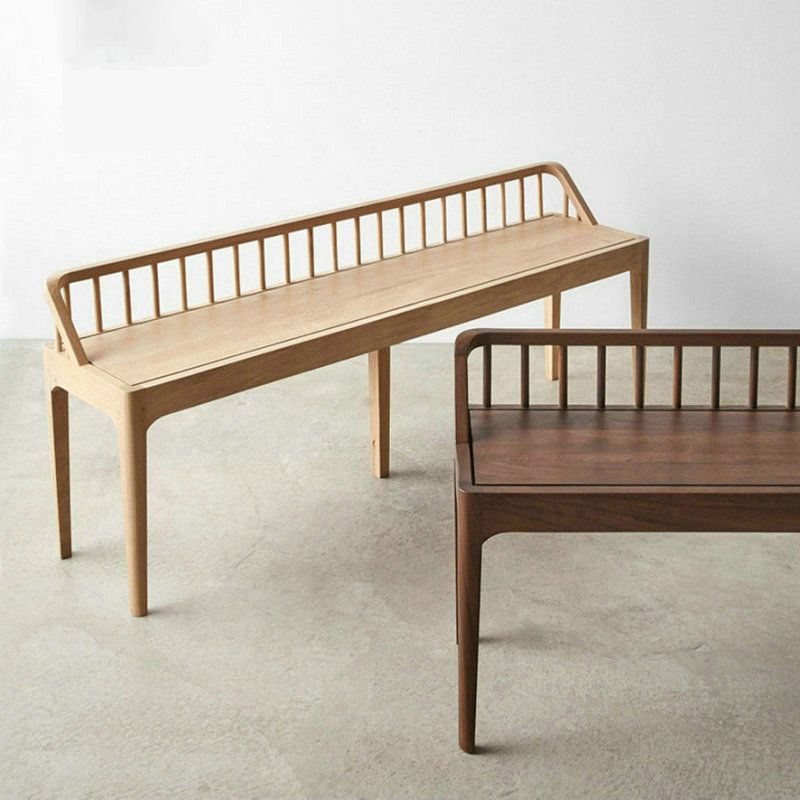 Banc de bois de cendre contemporain banc de sièges intérieurs avec 4 jambes