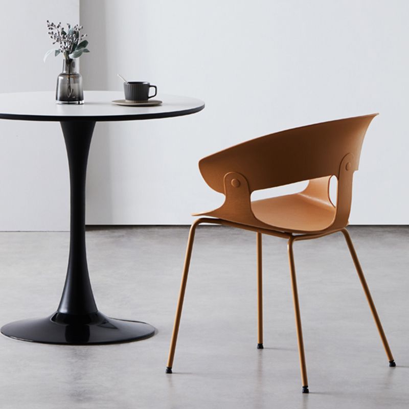 Modern Open Back Side Chair Plastic Indoor Arm Chair for Dining Room