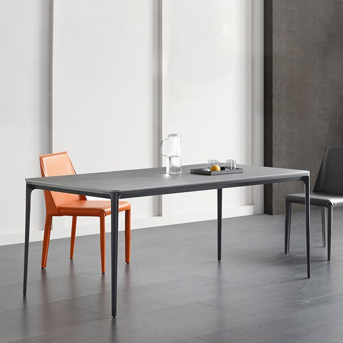 Metal Modern Rectangle Table Sintered Stone Table for Dining Room and Kitchen Clearhalo ' dining_table' 'Dining Tables & Seating' 'Dining Tables' 'Furniture' 'furniture_dining_table' 'Kitchen & Dining Furniture' 'kitchen&dining_furn' 'kitchen' 'kitchen_dining_table' 1200x1200_4354cf78-dc08-4c28-8596-d2a82d89ef07