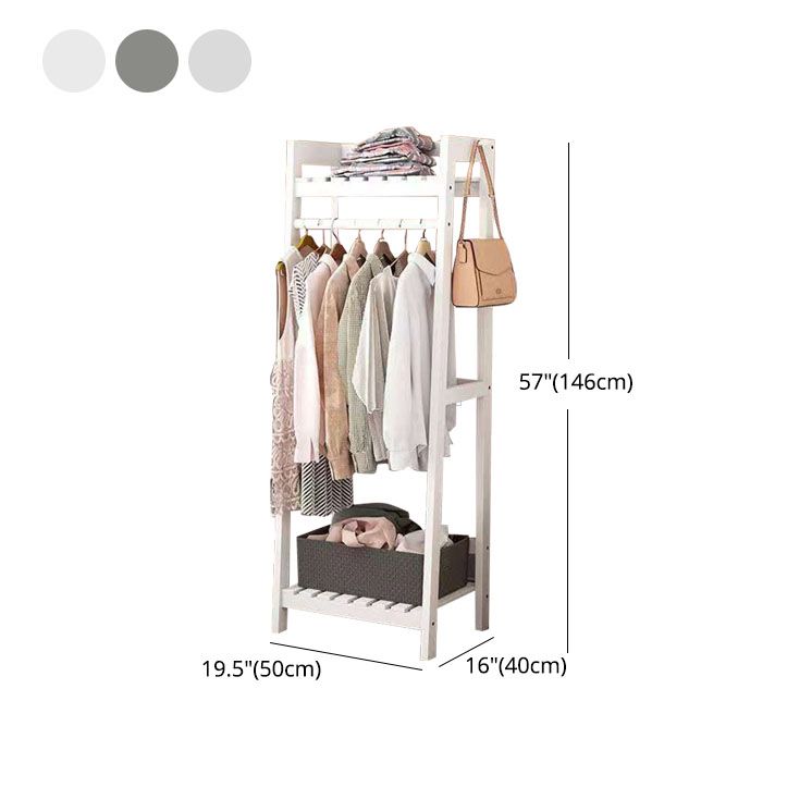 Armario contemporáneo Armario Pine Wood Armoire con barra de prenda para el hogar