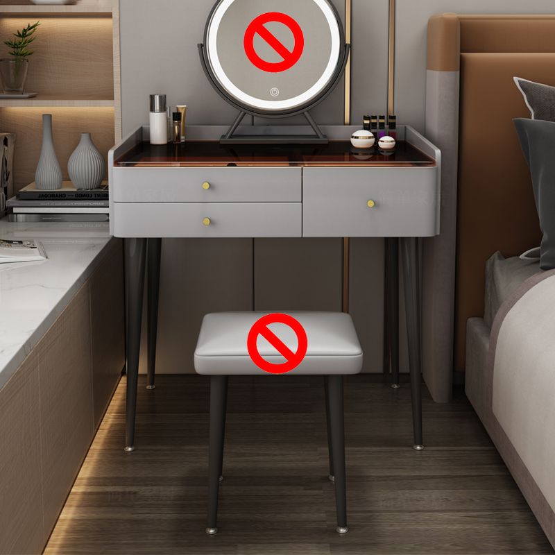 Moderne Massivholz -Waschtisch 3 Schubladen Make -up Waschtisch Set