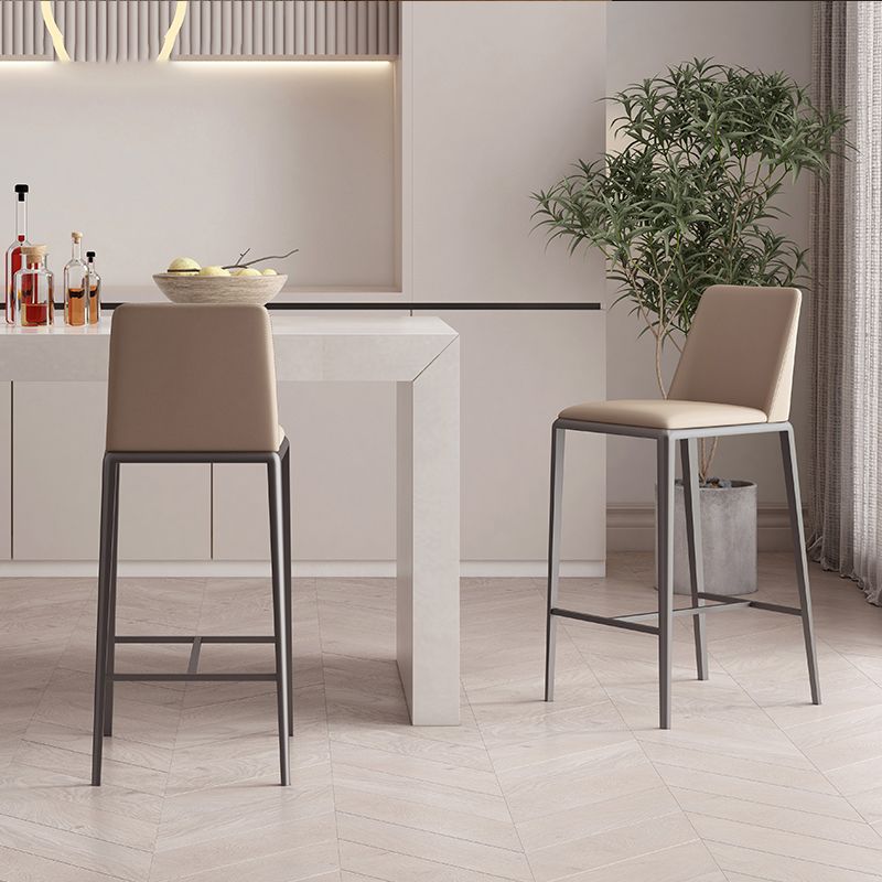 Tabourets de bar rembourrés tabourets à bascule bas du dos avec base en métal