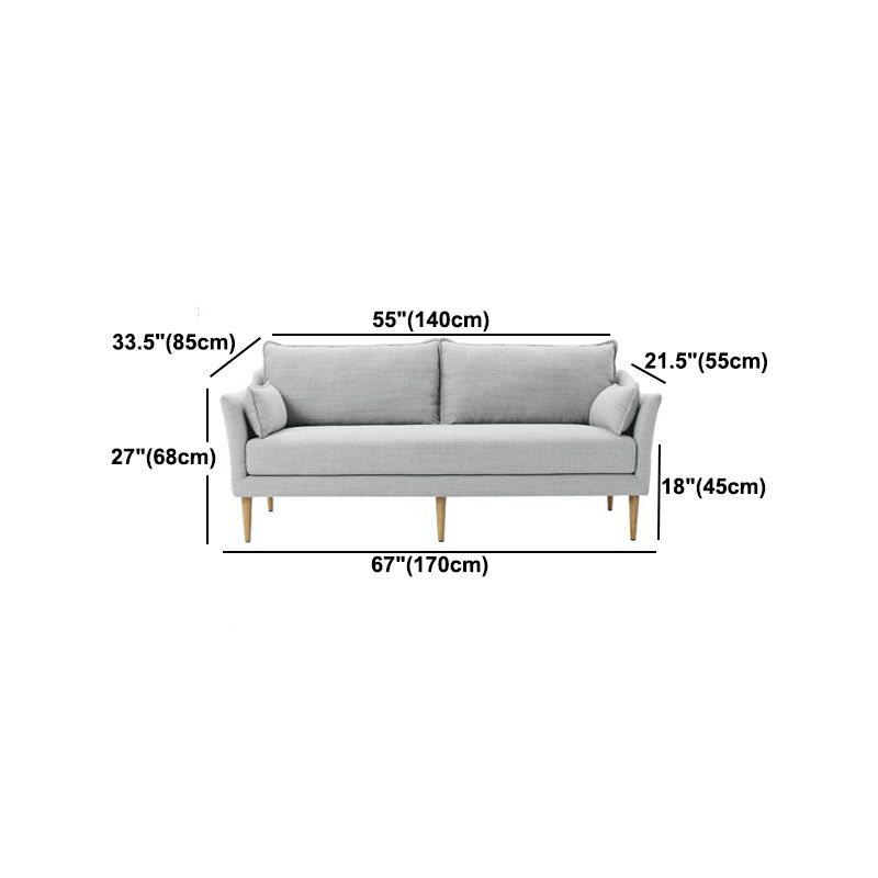 Linen Modern Sloped Arm Sofa Wooden Standard Sofa for Living Room, Apartment Clearhalo 'furn' 'furn_sofas' 'Furniture' 'Living Room Furniture' 'Sofa' 'sofas' 1200x1200_435a6502-fc00-4b9d-9195-84166dbce745