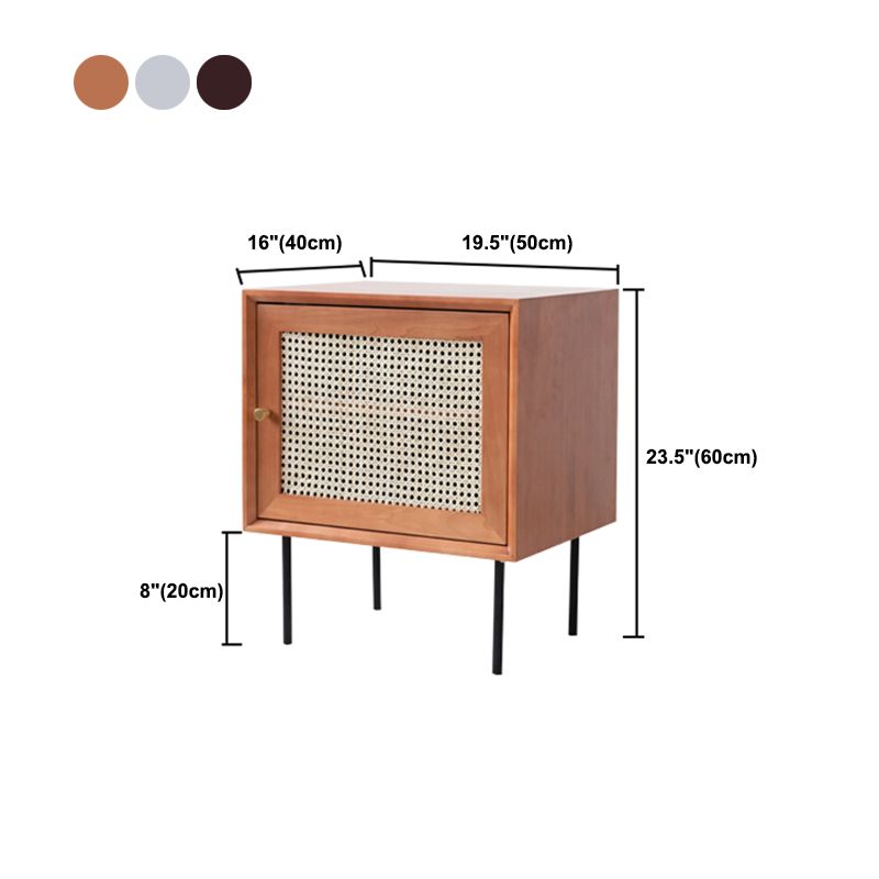 Mesa de acento de madera contemporánea Noche 23.6 "Cama de altura Nightsand