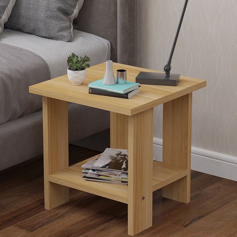 Contemporary Wooden Side Table One Shelf End Table With Four Legs Clearhalo 'Coffee & Accent Tables' 'End & Side Tables' 'end_side_table' 'end_side_tables' 'furn' 'furn_end_side_tables' 'Furniture' 'furniture_end_side_table' 'Living Room Furniture' 1200x1200_435c11bc-6200-4a8b-8e8f-0dd73a86485c