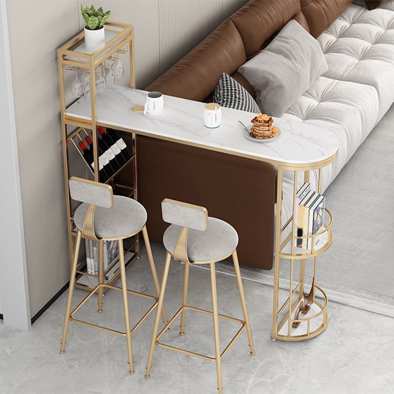 Juego de mesa de bar de forma irregular de lujo, juego de mesa de mostrador con tapa de piedra sinterizada de 1/2/3 piezas