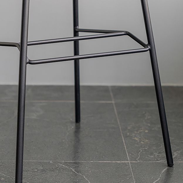 Minimalist Style Leather Counter Stool Low Back Stools with Metal Legs Clearhalo 'Bar Furniture' 'Bar Stools' 'bar_stools' 'furn' 'furn_bar_stools' 'Furniture' 'furniture_bar_stools' 'Kitchen & Dining Furniture' 1200x1200_435c914b-812f-4994-971a-fa82f9f9ab56