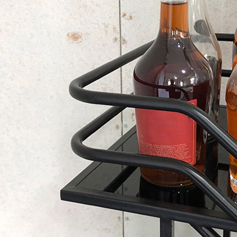 Table de préparation à verre rectangulaire moderne table de préparation à la maison avec roues