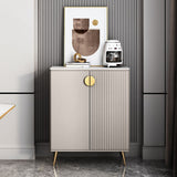 Glam Buffet Server con scaffali regolabili in legno e server di pranzo in pietra