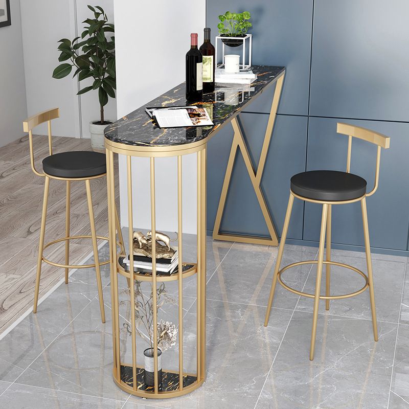 Glam Style Bar Table Stone Top Pub Table with Cabinet for Dining Room Clearhalo 'Bar Furniture' 'Bar Tables' 'bar_tables' 'furn' 'furn_bar_tables' 'Furniture' 'furniture_bar_tables' 'Kitchen & Dining Furniture' 1200x1200_435f11fc-e138-4c2c-aa24-246026872166