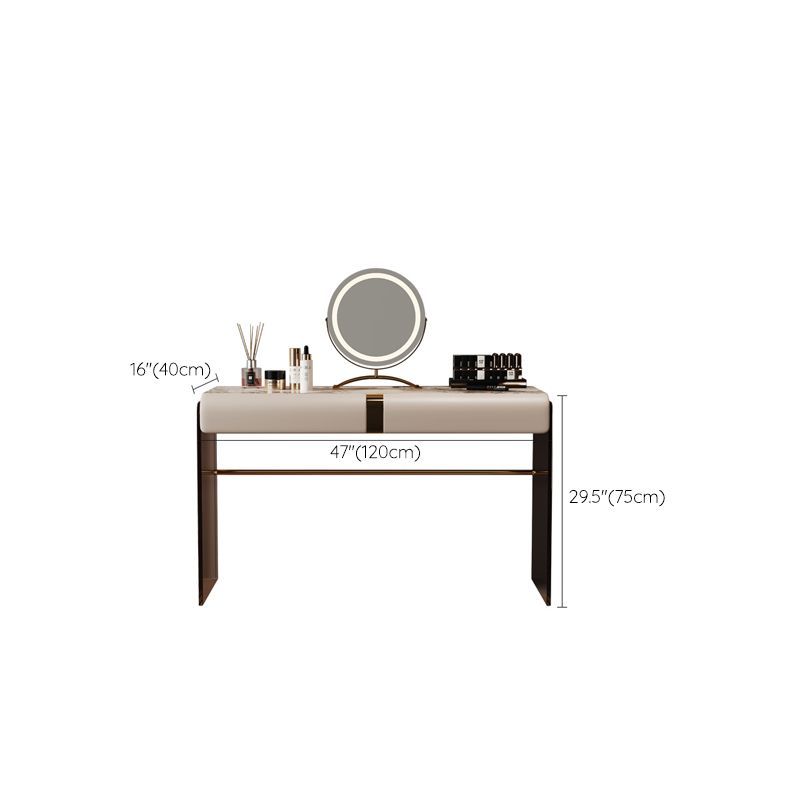 Scandinavian 30.7" Height Slate Top Table Makeup Vanity with Drawers