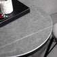 1/2/3 Pieces Round Bar Table Set Stone Bar Table with Upholstered Bar Stools