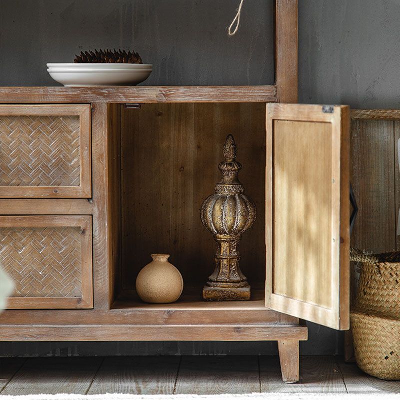 Traditional Wooden Dining Server Open Storage Sideboard for Dining Room Clearhalo 'buffet_sideboard' 'Buffets & Sideboards' 'furn' 'furn_buffet_sideboard' 'Furniture' 'Kitchen & Dining Furniture' 1200x1200_43618372-f698-410a-858d-5bc6b35f7774