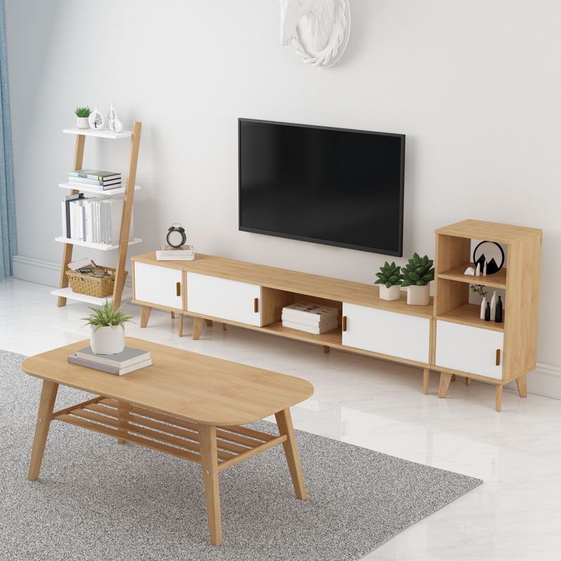 Contemporary TV Media Stand Wooden Media Console for Living Room Clearhalo 'furn' 'furn_tv_stands_entertainment_centers' 'Furniture' 'Living Room Furniture' 'TV Stands & Entertainment Centers' 'TV Stands & Media Storage Furniture' 'tv_stands_entertainment_centers' 1200x1200_43619ce2-6a45-43db-a494-9940566173fe