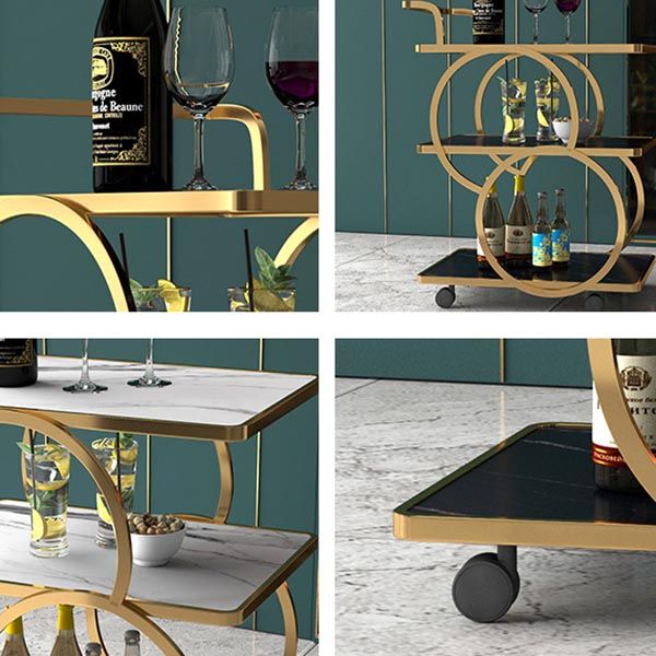 31.50" High Contemporary Rectangle Prep Table Rolling Metal Prep Table for Home